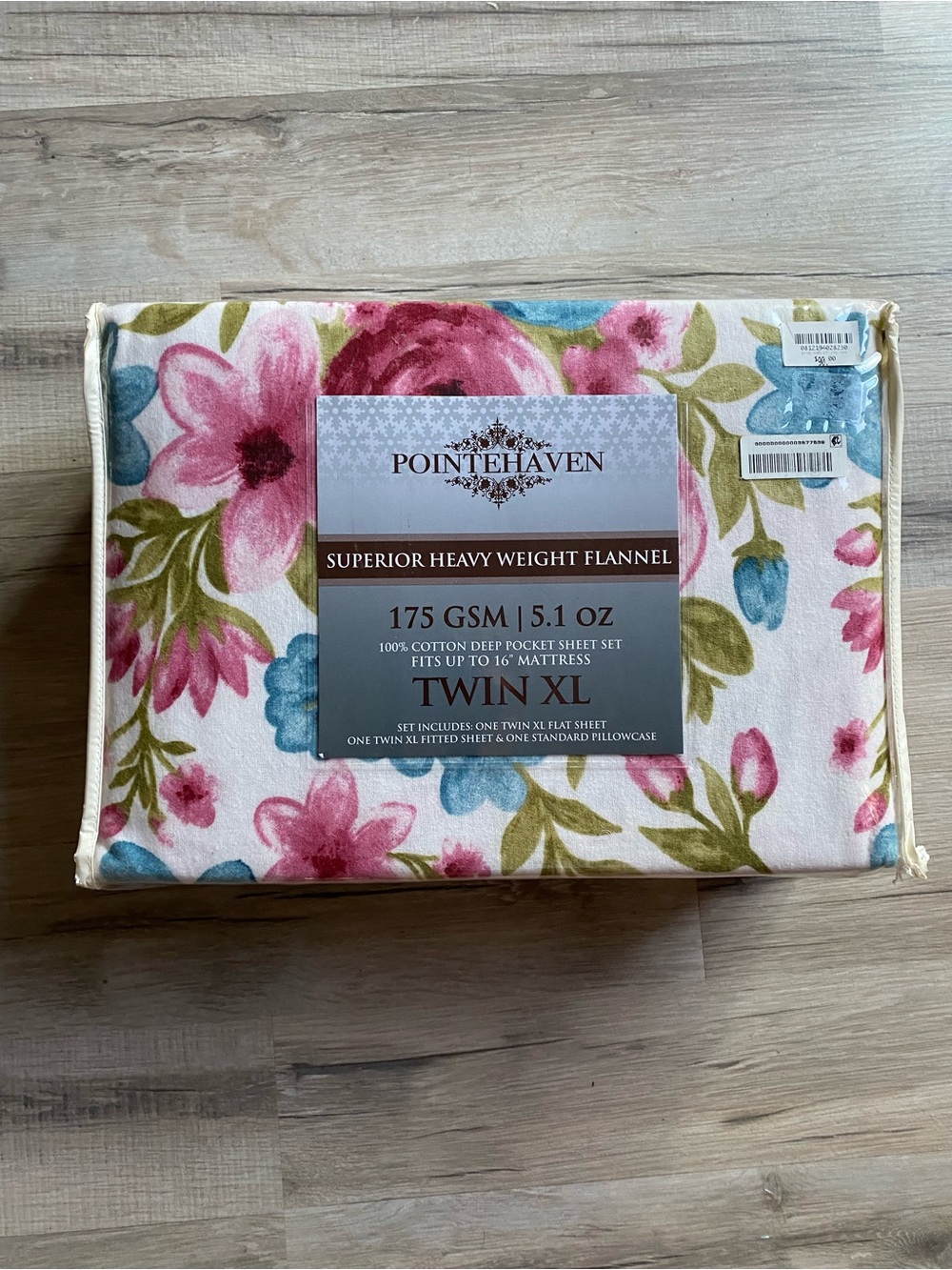 Floral Heavyweight Flannel Twin XL Sheet Set - Pink/Blue